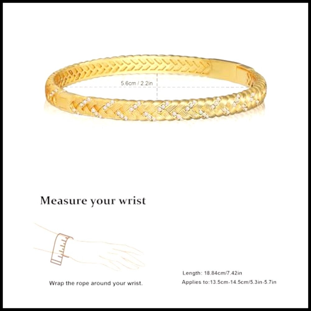 Matte Gold Plated Bangle Bracelet Stackable Minim… - image 2